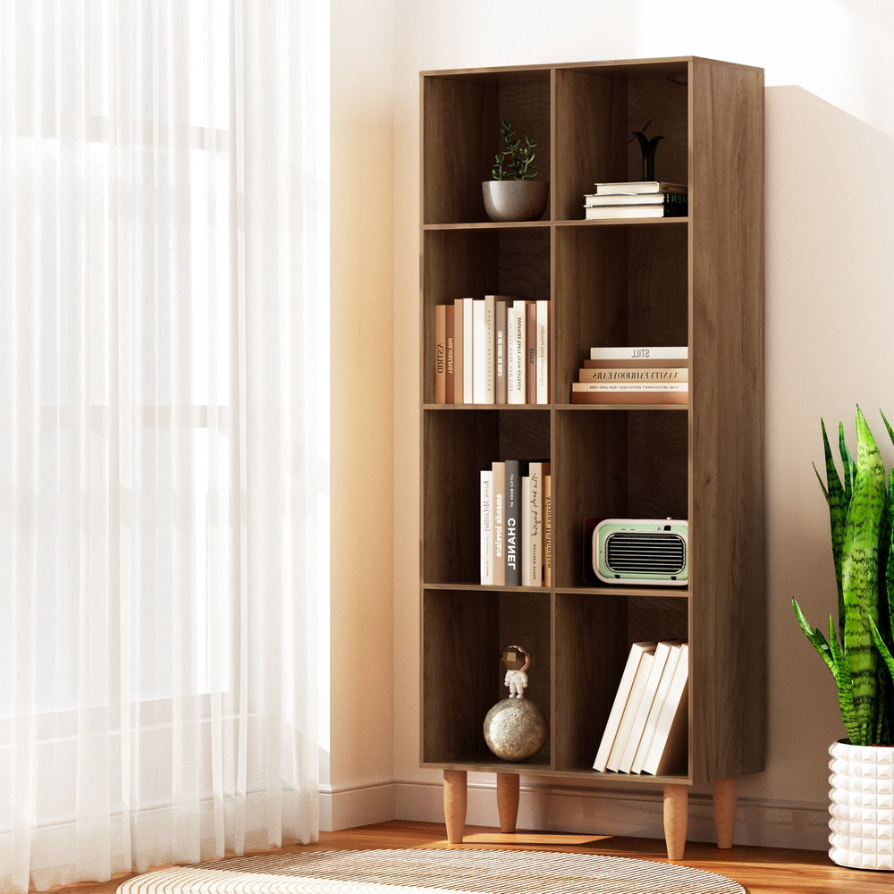 Artiss Bookshelf Bookcase 4 Tiers LEOR Walnut Chez Guru