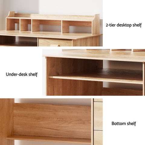 Artiss Computer Desk Office Study Desks Table Shelf Drawer Chez Guru