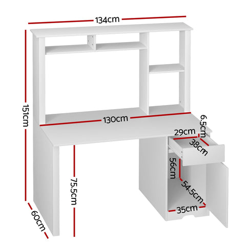 Artiss Computer Desk Office Study Desks Table Drawer Bookshelf Cabinet Chez Guru