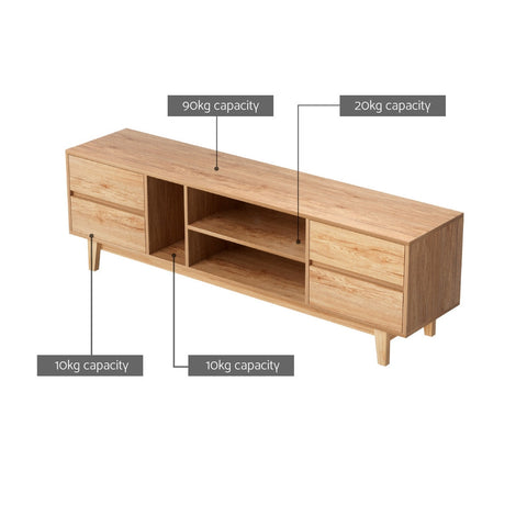 Artiss Entertainment Unit Stand TV Cabinet Storage Drawer Shelf 180cm Wooden Chez Guru