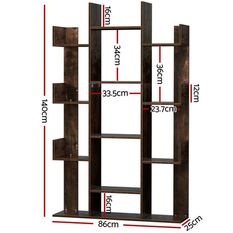 Artiss Tree-Shaped Bookshelf ROMI Walnut Chez Guru