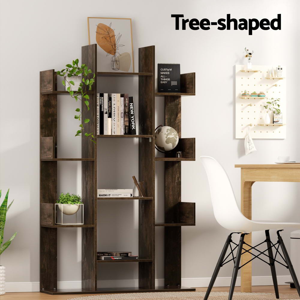 Artiss Tree-Shaped Bookshelf ROMI Walnut Chez Guru