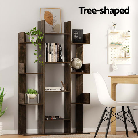Artiss Tree-Shaped Bookshelf ROMI Walnut Chez Guru