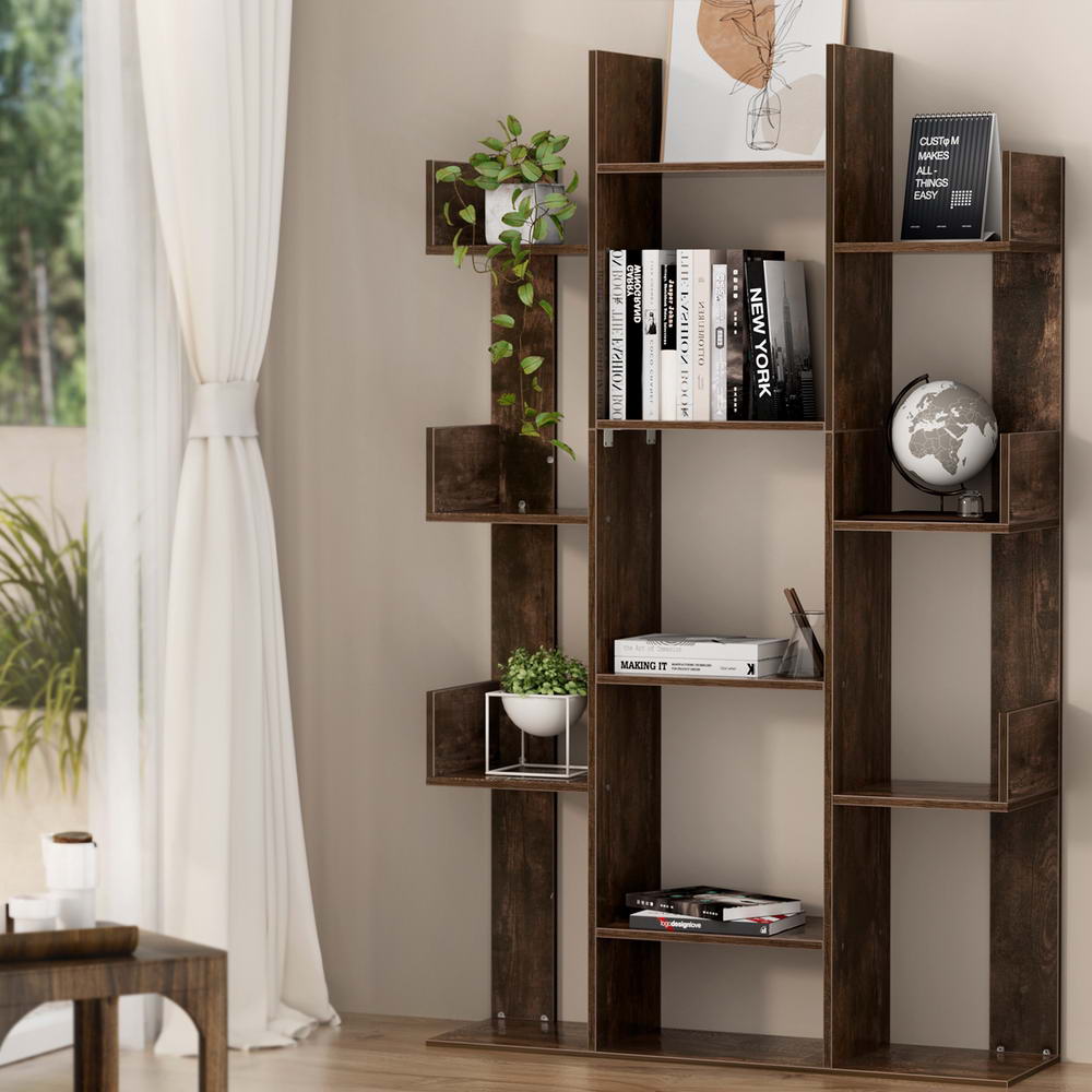 Artiss Tree-Shaped Bookshelf ROMI Walnut Chez Guru