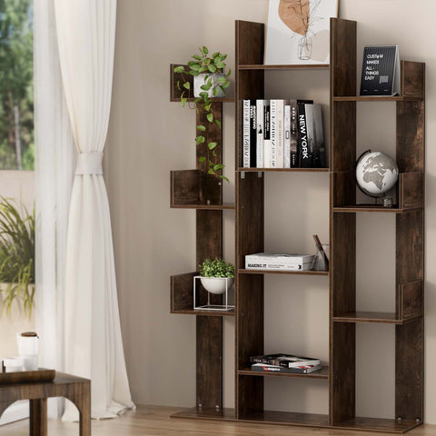 Artiss Tree-Shaped Bookshelf ROMI Walnut Chez Guru