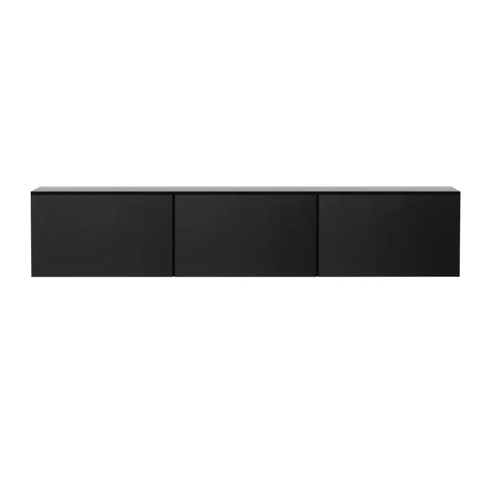 Artiss Floating Entertainment Unit TV Cabinet High Glossy Black 3 Cabinets 200CM - Chez Guru