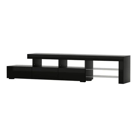 Artiss Entertainment Unit TV Cabinet LED 215cm Black Caya - Chez Guru