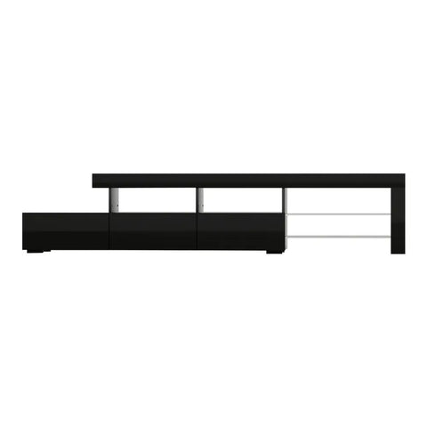 Artiss Entertainment Unit TV Cabinet LED 215cm Black Caya - Chez Guru