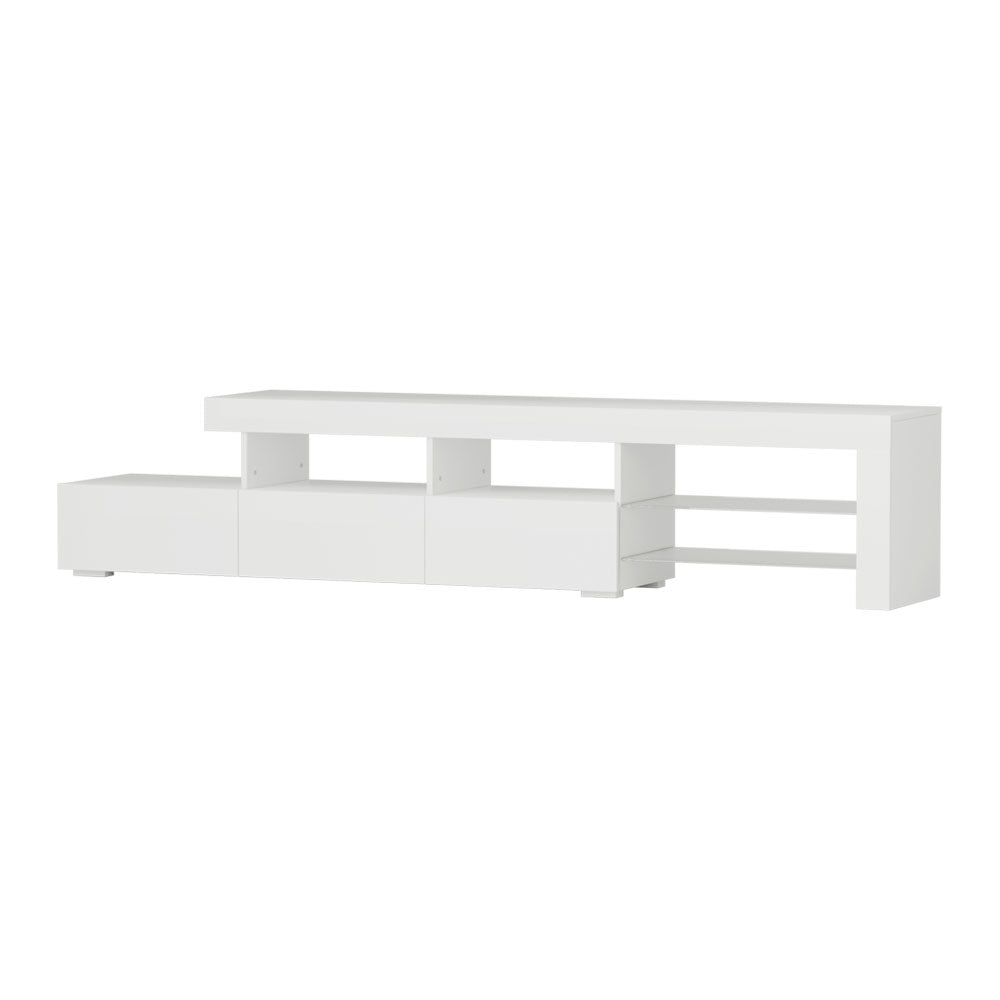 Artiss Entertainment Unit TV Cabinet LED 215cm White Caya Chez Guru