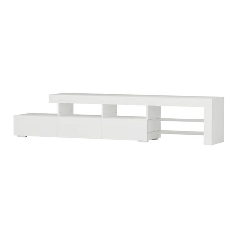 Artiss Entertainment Unit TV Cabinet LED 215cm White Caya Chez Guru