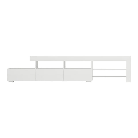 Artiss Entertainment Unit TV Cabinet LED 215cm White Caya Chez Guru