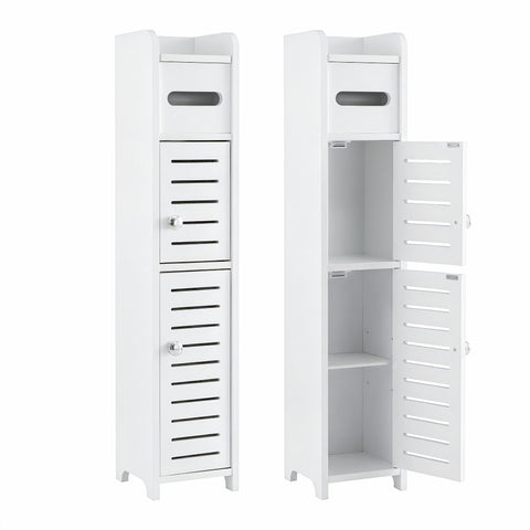 Artiss 2x Bathroom Storage Cabinet 3-Tier Toilet Paper Holder Organizer White