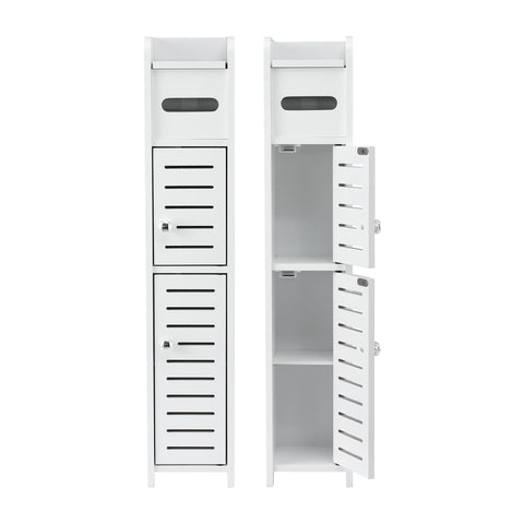 Artiss 2x Bathroom Storage Cabinet 3-Tier Toilet Paper Holder Organizer White