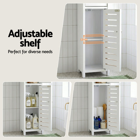 Artiss 2x Bathroom Storage Cabinet 3-Tier Toilet Paper Holder Organizer White