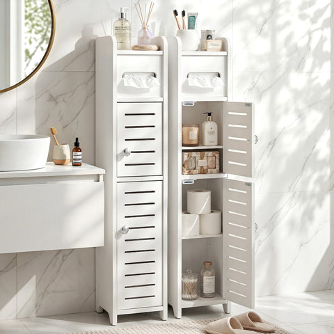 Artiss 2x Bathroom Storage Cabinet 3-Tier Toilet Paper Holder Organizer White