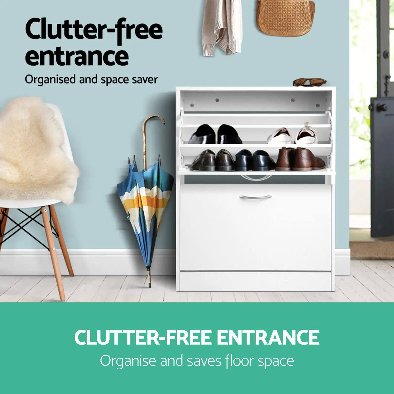 Artiss Shoe Rack Cabinet Adjustable Shelves 24 Pairs White Iris Chez Guru