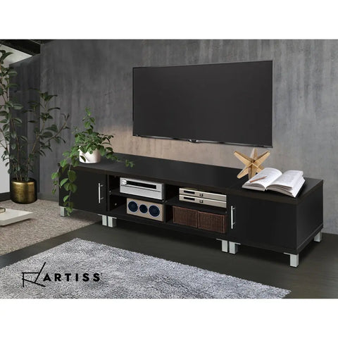 Artiss TV Cabinet Entertainment Unit 190cm Black Danson - Chez Guru