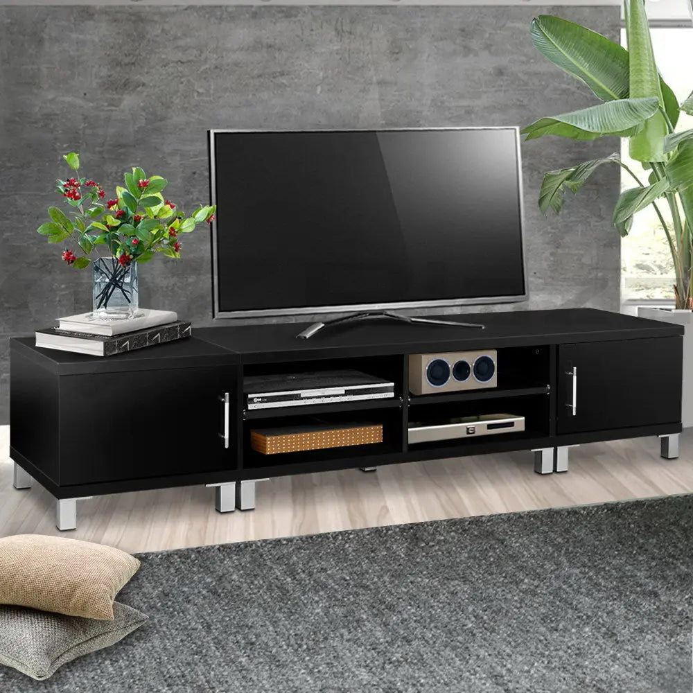 Artiss TV Cabinet Entertainment Unit 190cm Black Danson - Chez Guru