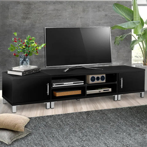 Artiss TV Cabinet Entertainment Unit 190cm Black Danson - Chez Guru