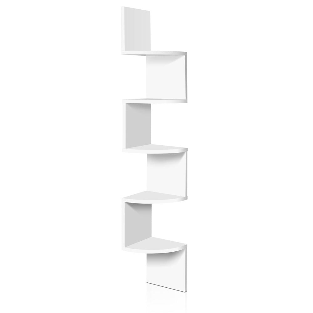 Artiss Wall Shelf Corner Floating 5-Tier White Chez Guru