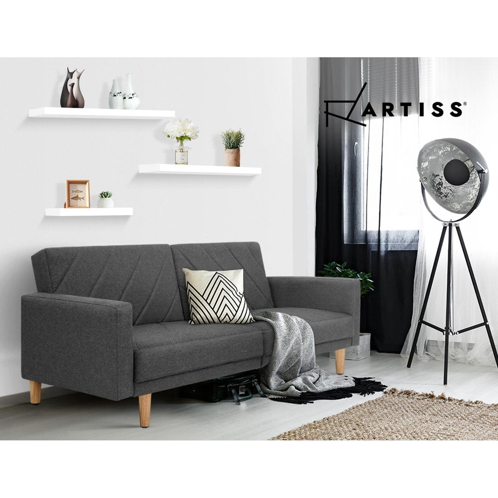Artiss Floating Wall Shelf Set of 3 White Chez Guru