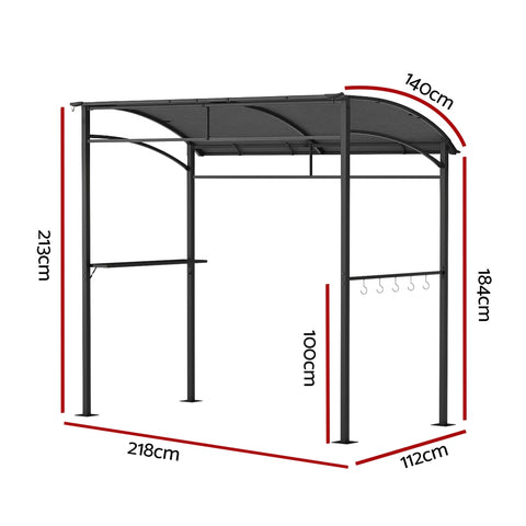 Instahut Gazebo Outdoor BBQ Grill Patio Garden Marquee Shade Shelter Shelf Hooks Grey