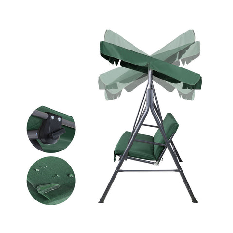Gardeon Outdoor Swing Chair Garden Bench Furniture Canopy 3 Seater Green Chez Guru