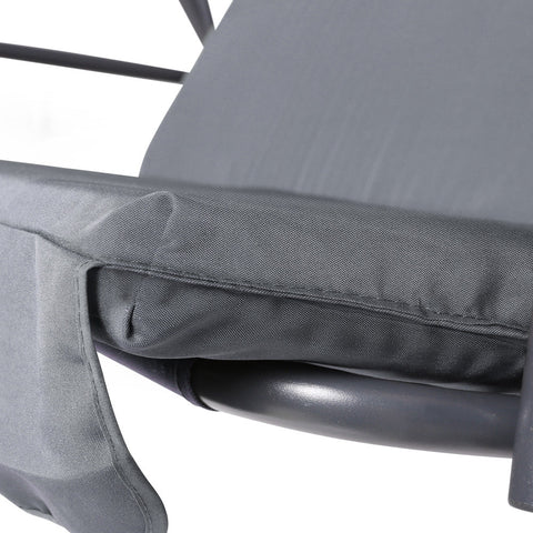 Gardeon Outdoor Swing Chair Garden Bench Furniture Canopy 3 Seater Grey Chez Guru