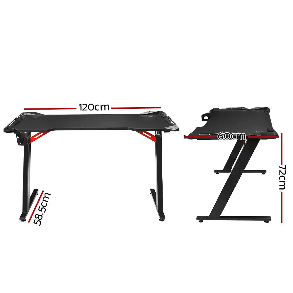 Artiss Gaming Desk Computer Desks LED Light 120CM Chez Guru