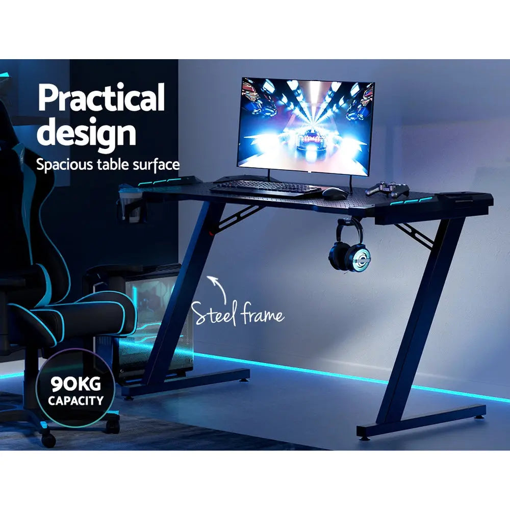 Artiss Gaming Desk Computer Desks LED Light 120CM Chez Guru