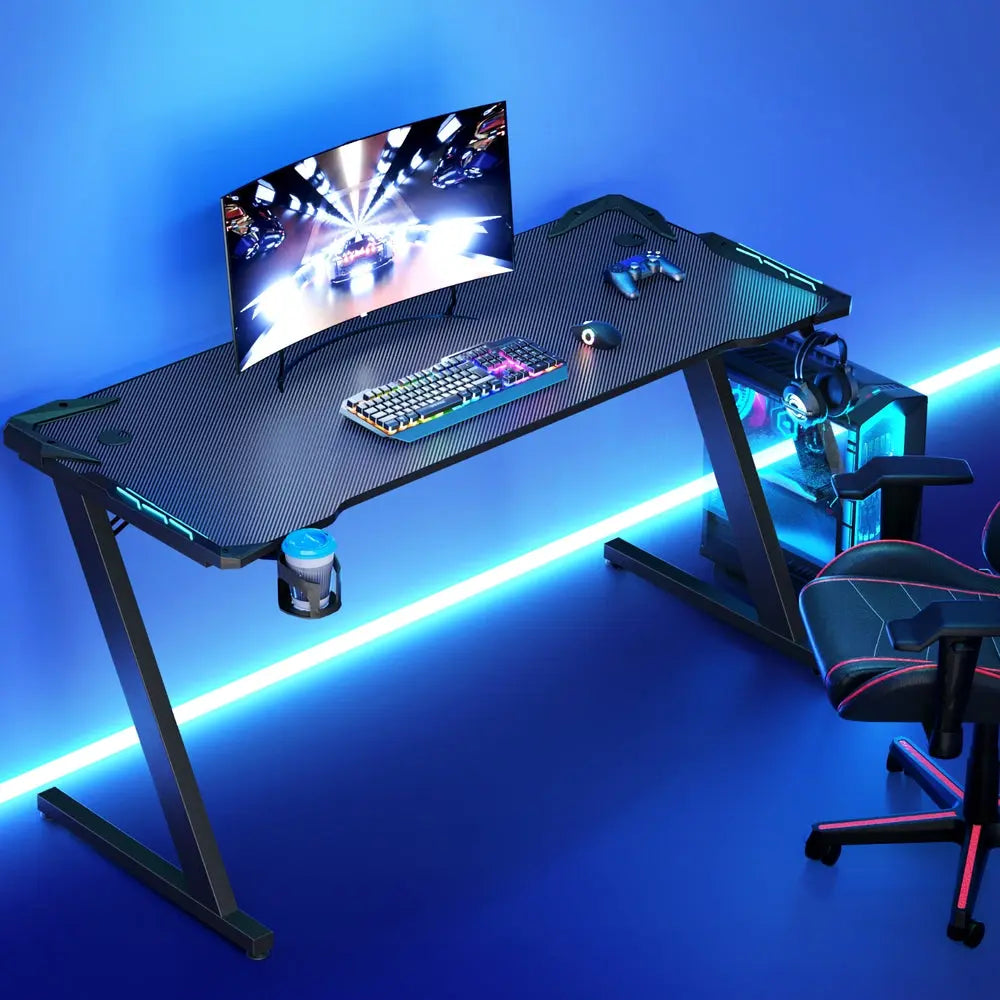 Artiss Gaming Desk Computer Desks LED Light 140CM Chez Guru