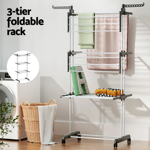 Artiss Clothes Airer Drying Rack 173cm Coat Hanger Foldable Chez Guru