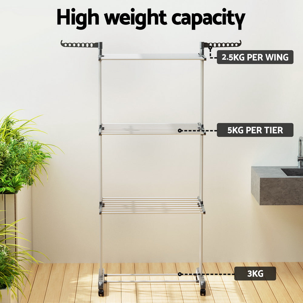 Artiss Clothes Airer Drying Rack 173cm Coat Hanger Foldable Chez Guru