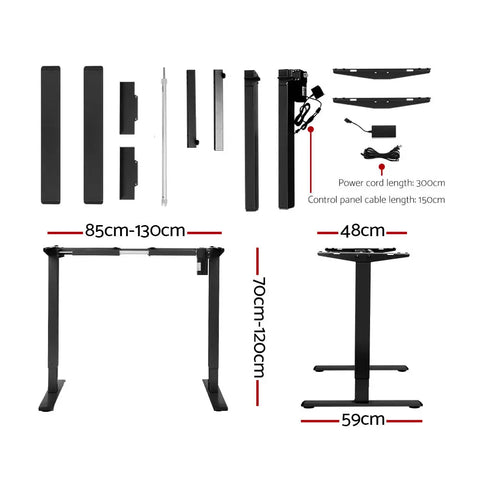 Artiss Standing Desk Motorised Black 120CM Chez Guru