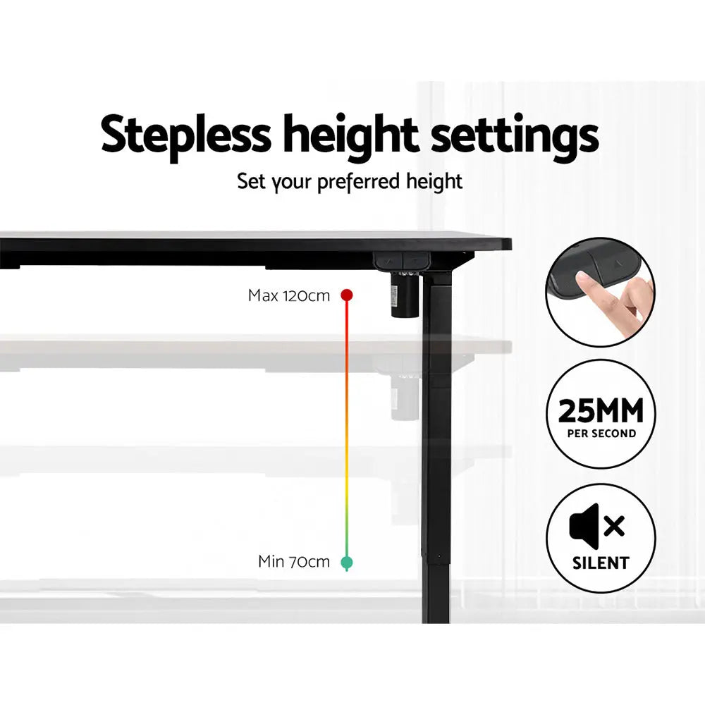 Artiss Standing Desk Motorised Black 120CM Chez Guru