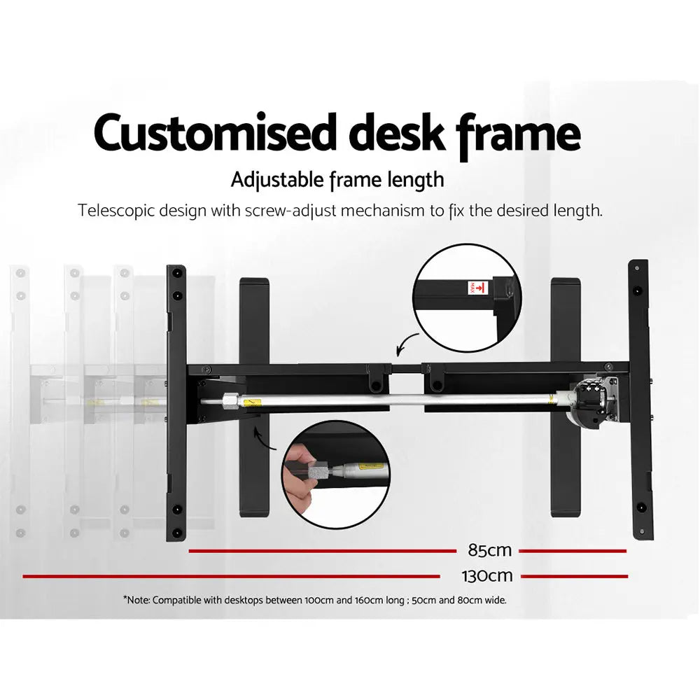 Artiss Standing Desk Motorised Black 120CM Chez Guru