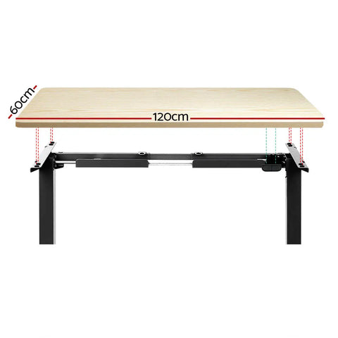 Artiss Standing Desk Motorised White Oak 120CM Chez Guru
