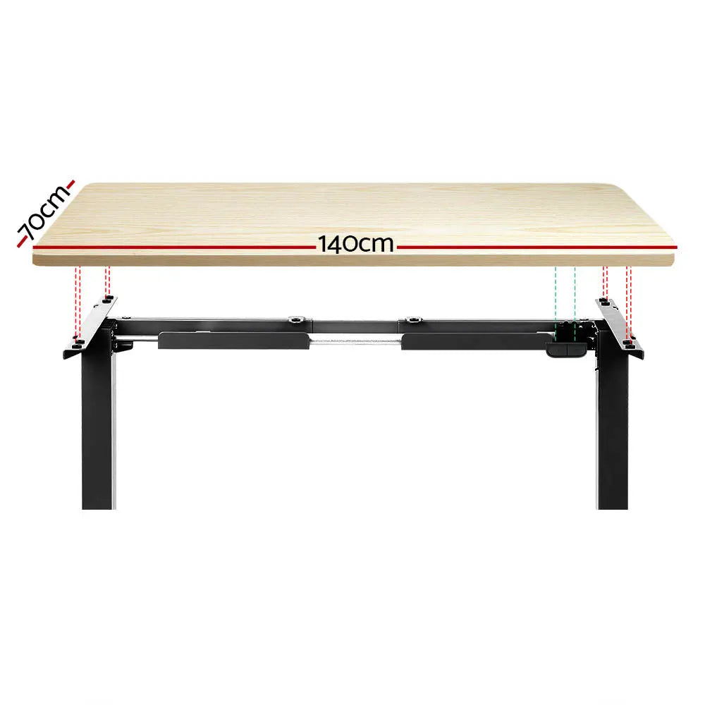 Artiss Standing Desk Motorised White Oak 140CM Chez Guru