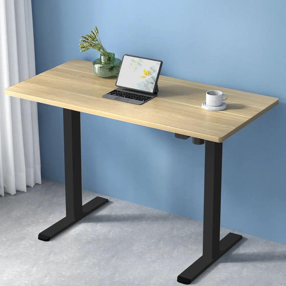 Artiss Standing Desk Motorised White Oak 140CM Chez Guru
