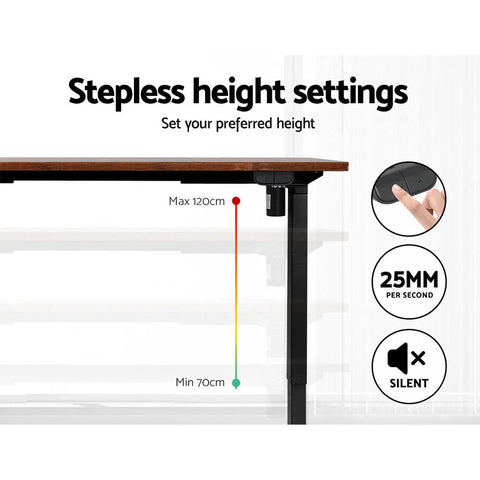 Artiss Standing Desk Motorised Rustic Brown 120CM Chez Guru