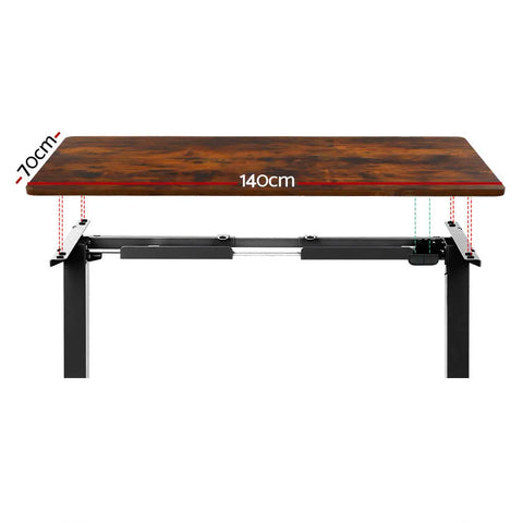 Artiss Standing Desk Motorised Rustic Brown 140CM Chez Guru