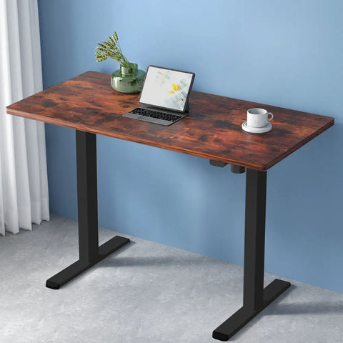 Artiss Standing Desk Motorised Rustic Brown 140CM Chez Guru