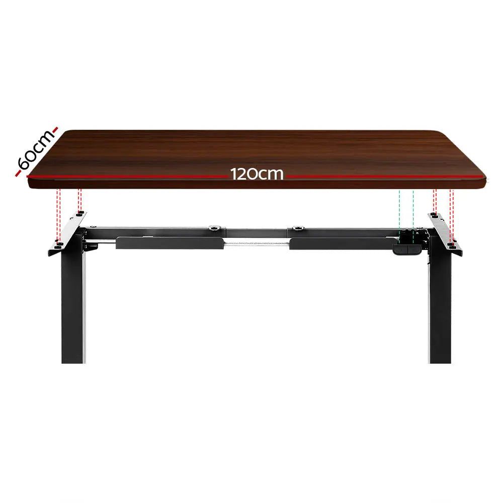 Artiss Standing Desk Motorised Walnut 120CM Chez Guru