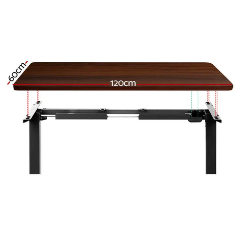 Artiss Standing Desk Motorised Walnut 120CM Chez Guru