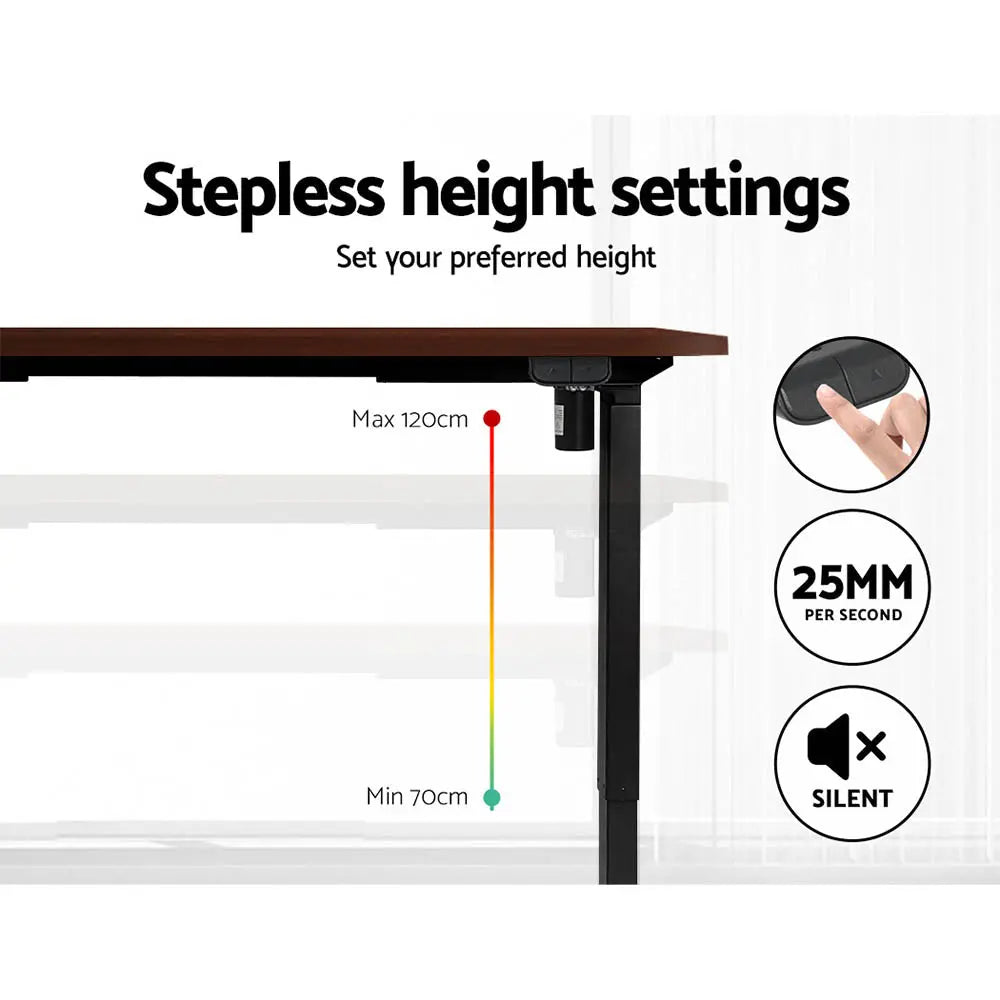 Artiss Standing Desk Motorised Walnut 120CM Chez Guru