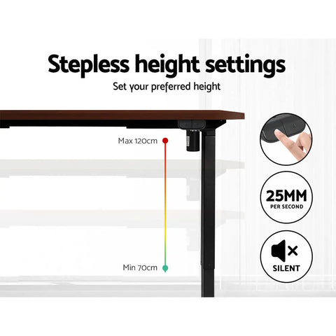 Artiss Standing Desk Motorised Walnut 120CM Chez Guru
