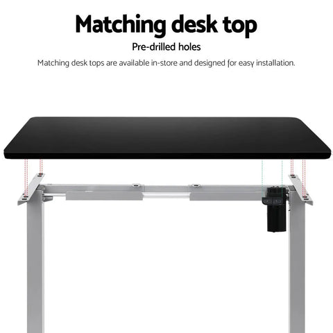 Artiss Electric Standing Desk Frame Only Height Adjustable 70KG Load Grey Chez Guru