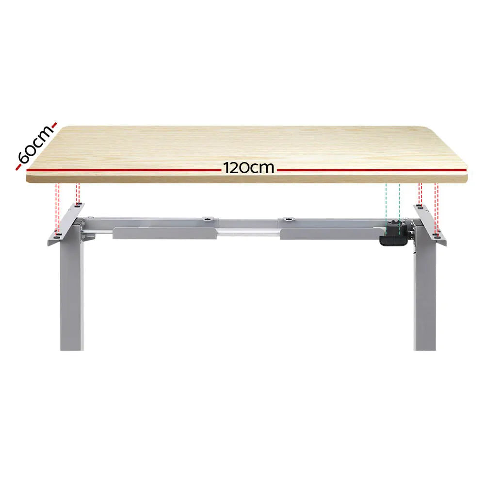 Artiss Standing Desk Motorised 120CM White Oak Chez Guru