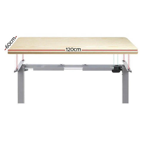 Artiss Standing Desk Motorised 120CM White Oak Chez Guru