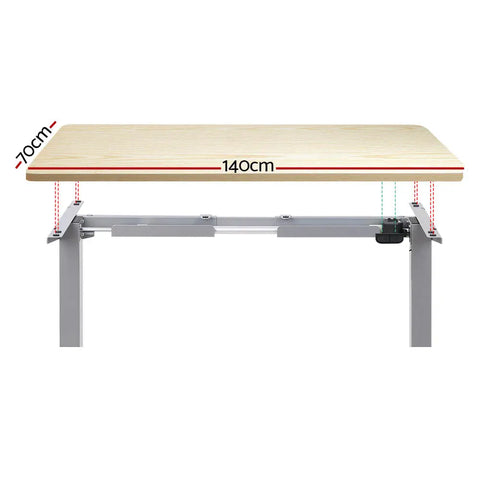 Artiss Standing Desk Motorised 140CM White Oak Chez Guru